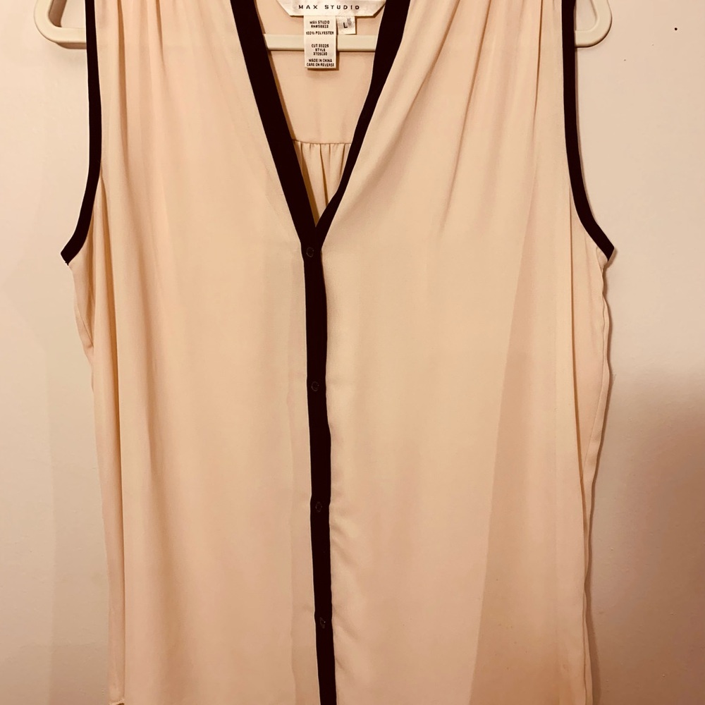 Max Studio Women's Blush/Beige Sleeveless Top